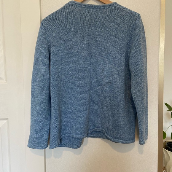 Vintage LL Bean Blue Cardigan Thick 100% Cotton size XL - Picture 2 of 9